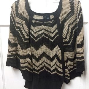 New Directions Small Air Plane Sleeves Crochet Breezy Sweater